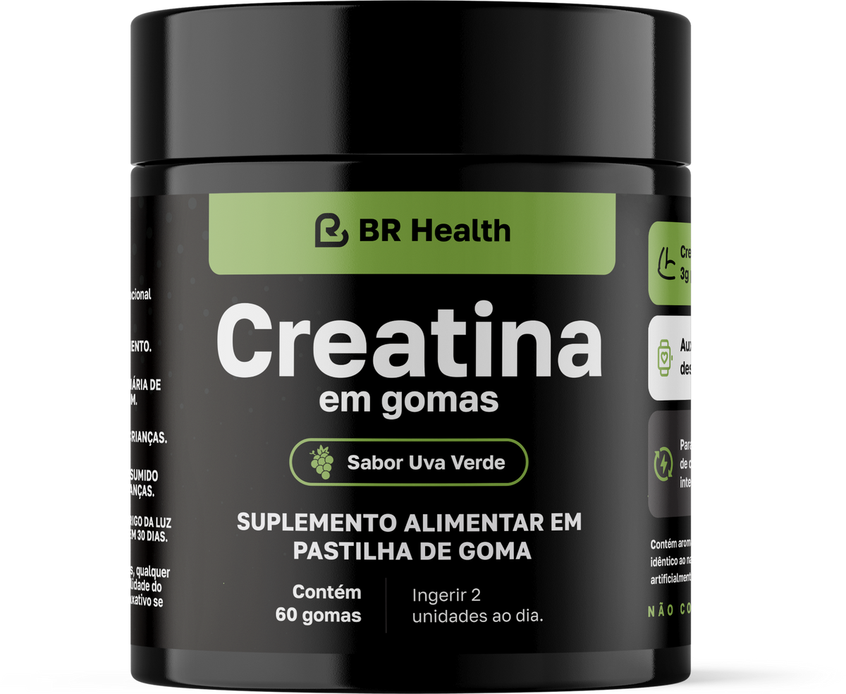 BR HEALTH - CREATINA EM GOMAS 3G - 60 GOMAS - UVA VERDE