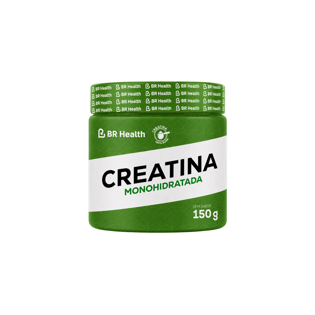 Pote de Creatina Monohidratada BR Health sem sabor, 150 g