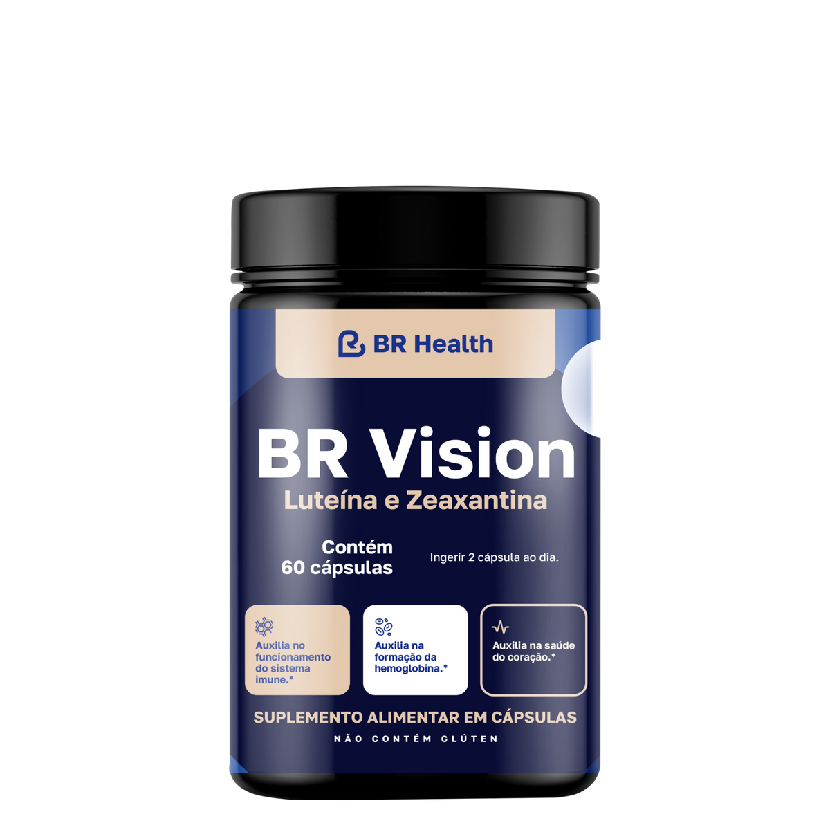 BR Health - BR Vision - Luteína + Zeaxantina + Vitaminas C, E, Zinco e Cobre - Olhos